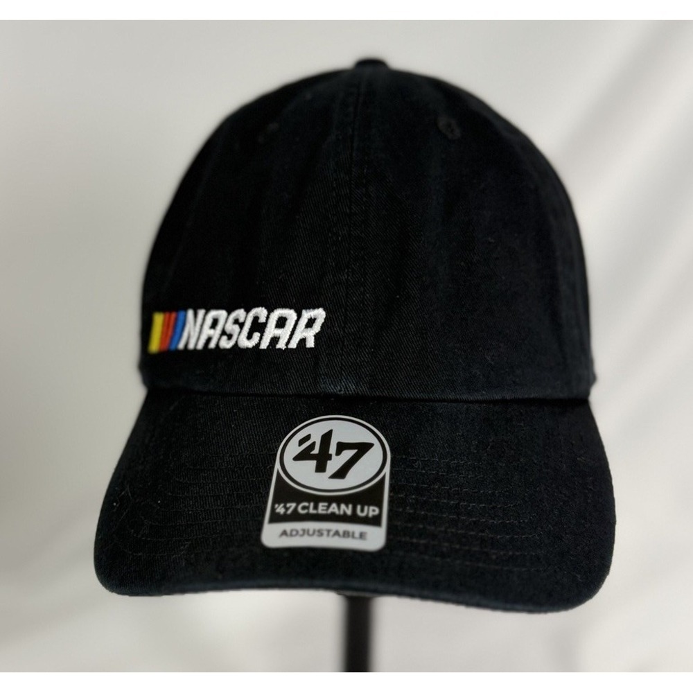 NASCAR Hat Cap Strap Back Mens One Size Black NASCAR Racing '47 Clean Up